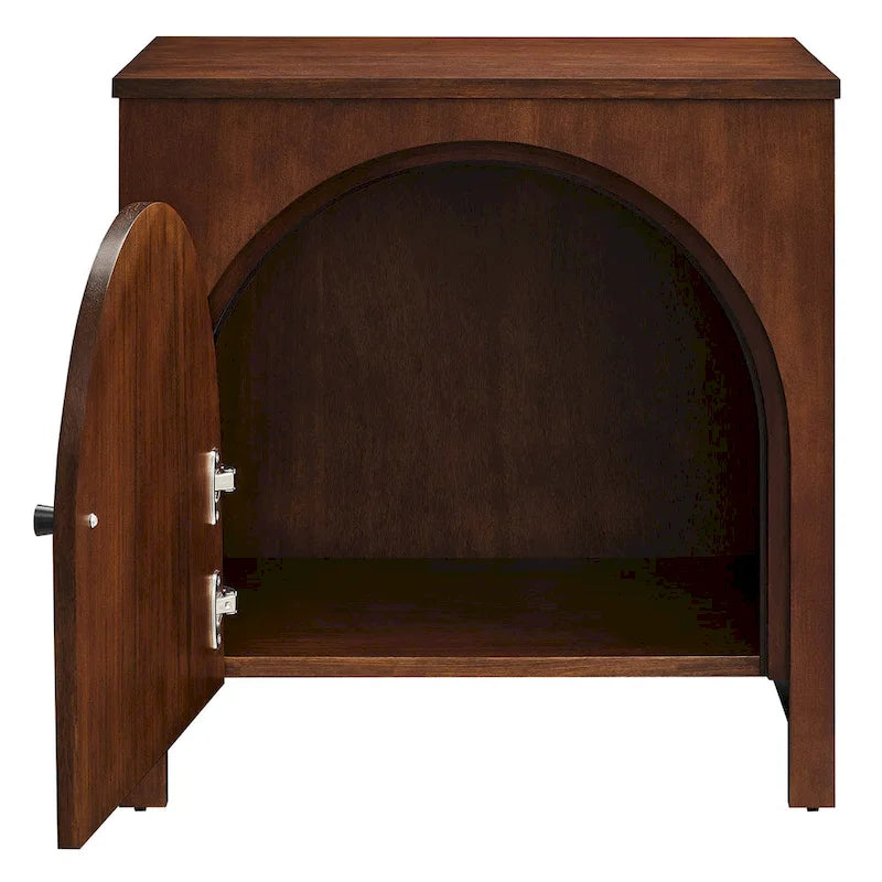 Arched Door Nightstand with Mango Wood Veneer