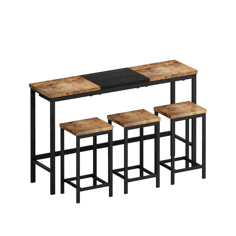 4-Piece Pub Set with Hanging Stool Design