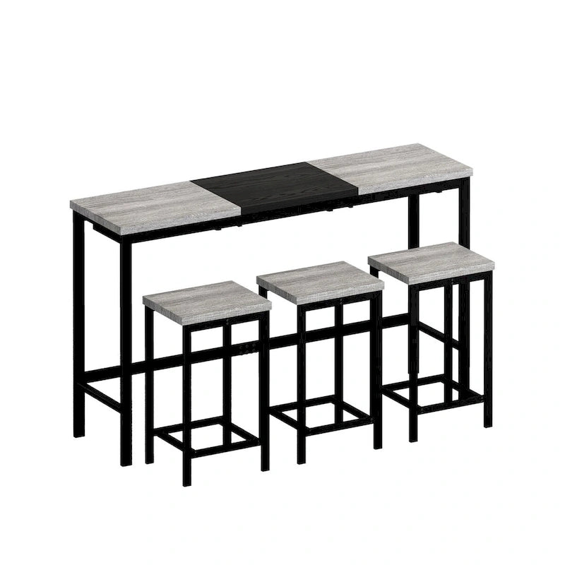 4-Piece Pub Set with Hanging Stool Design