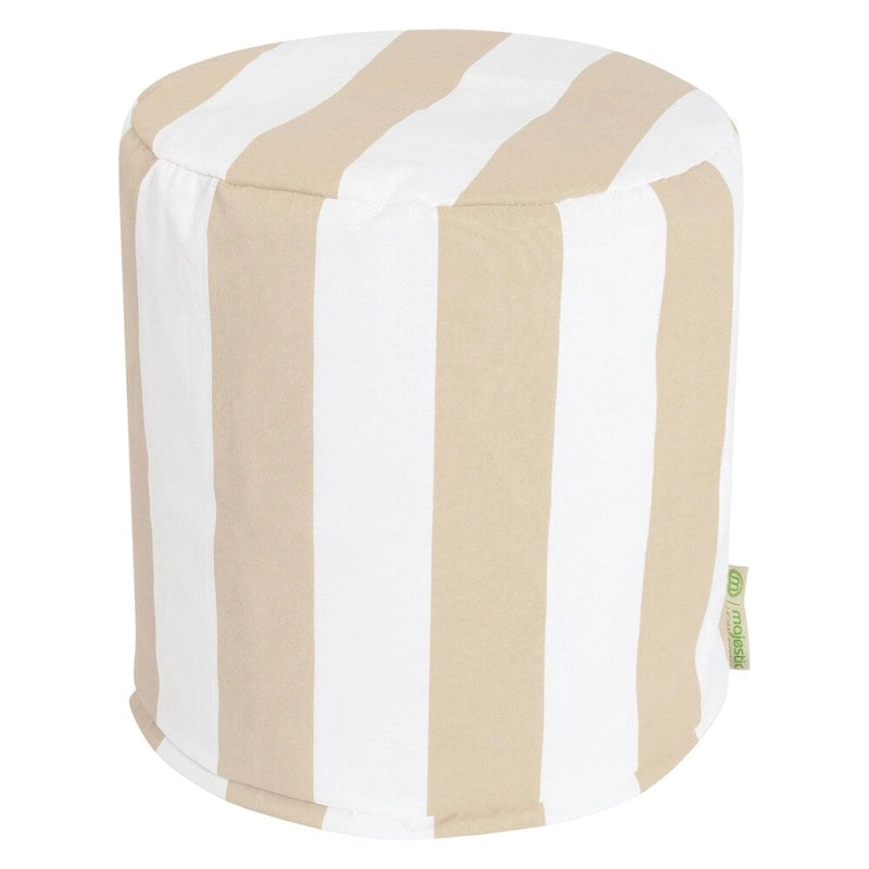 Vertical Stripe Indoor/Outdoor Ottoman Pouf 16x16x17