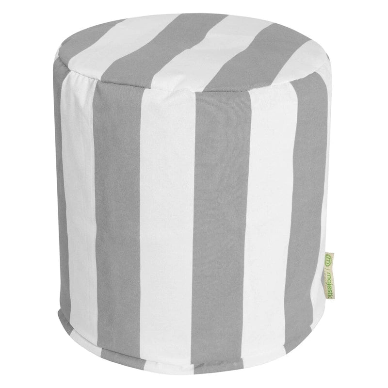 Vertical Stripe Indoor/Outdoor Ottoman Pouf 16x16x17