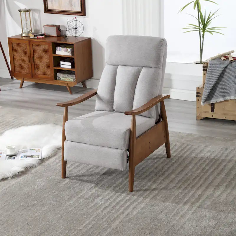 Wood Frame Recliner Armchair