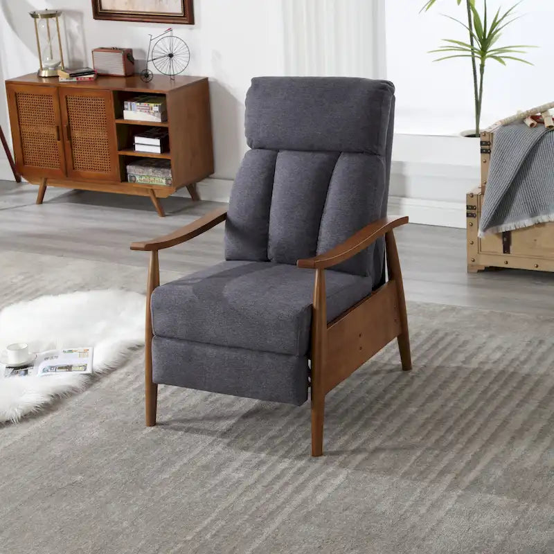 Wood Frame Recliner Armchair