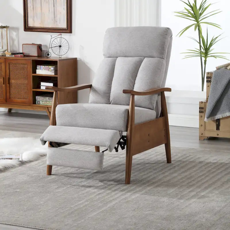 Wood Frame Recliner Armchair