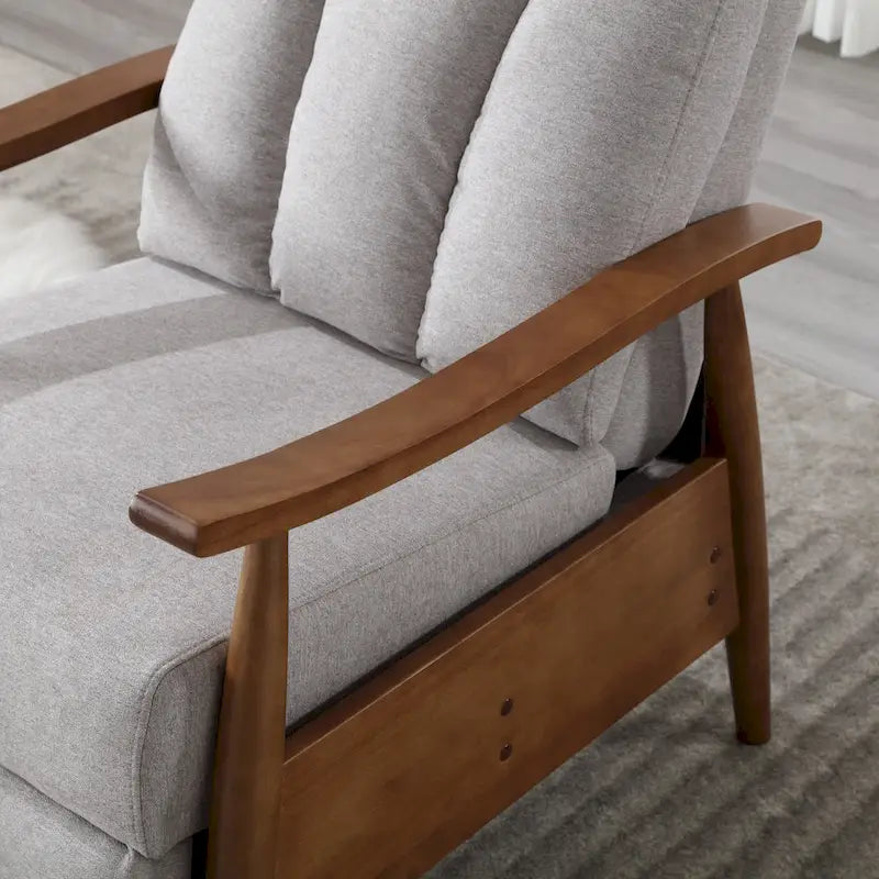 Wood Frame Recliner Armchair