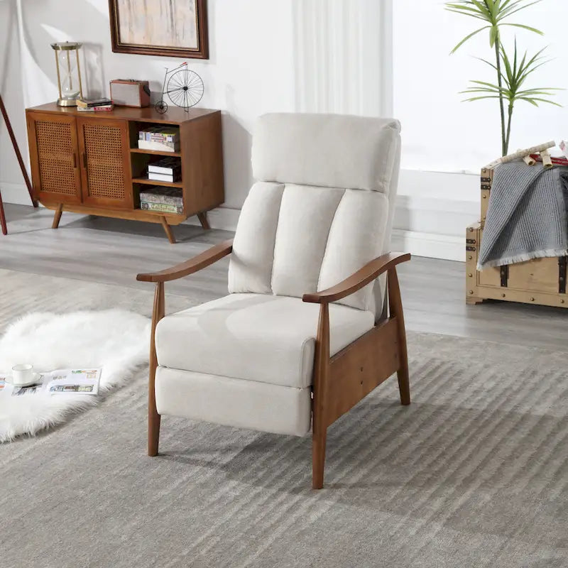 Wood Frame Recliner Armchair