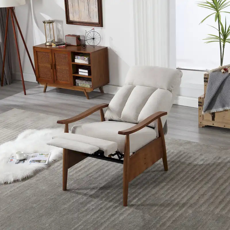 Wood Frame Recliner Armchair