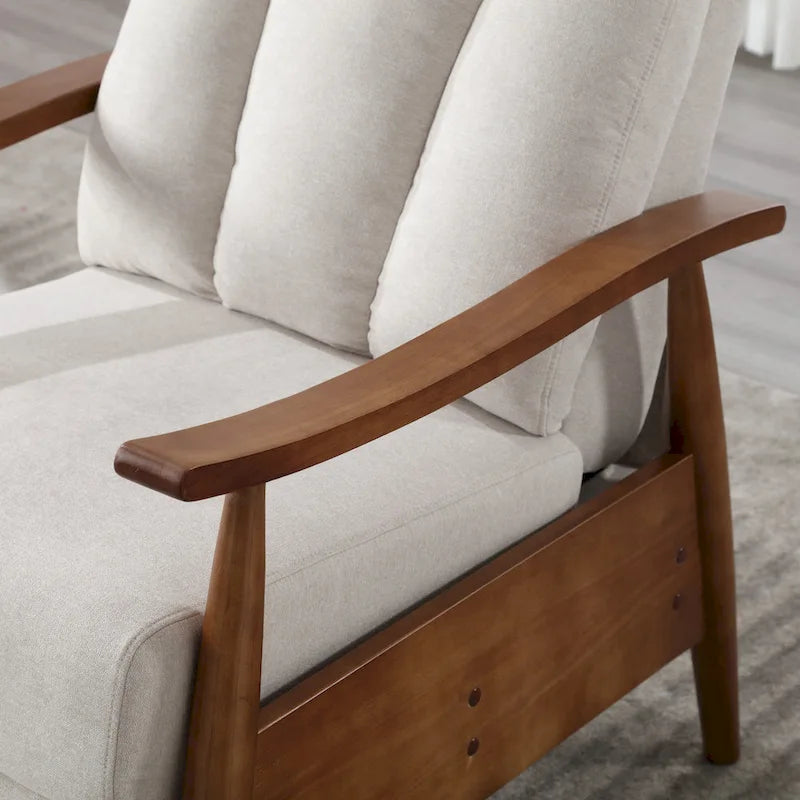 Wood Frame Recliner Armchair