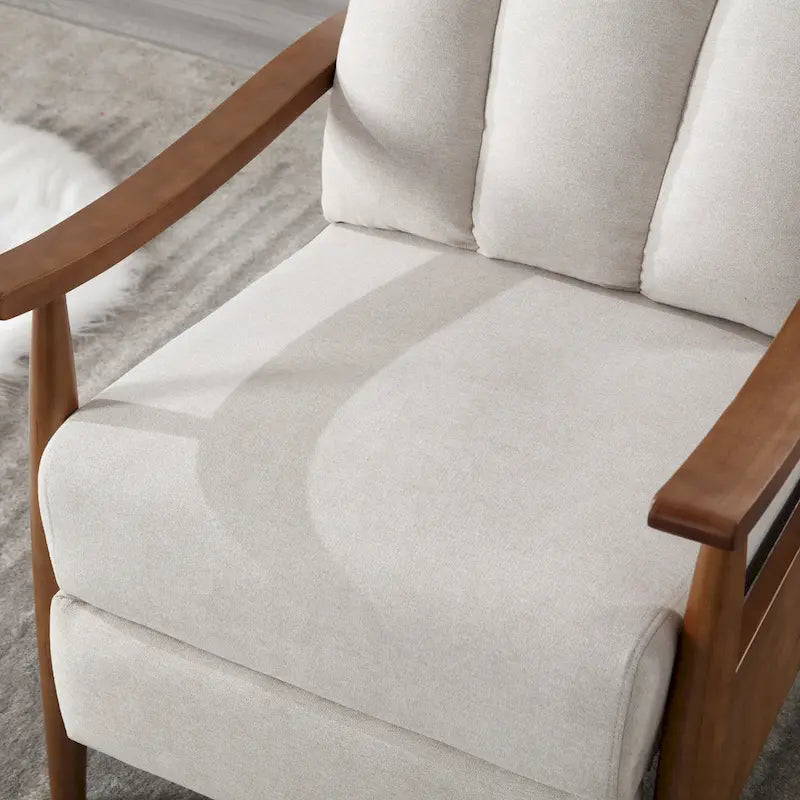Wood Frame Recliner Armchair