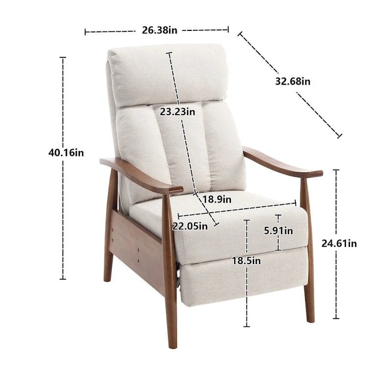 Wood Frame Recliner Armchair