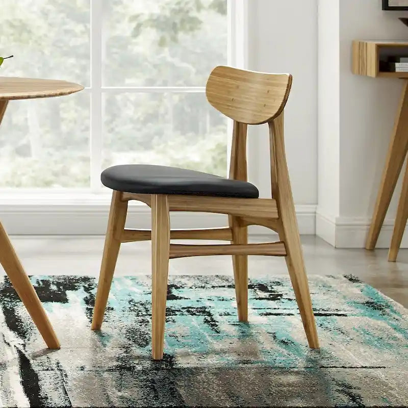 Solid Bamboo Dining Chair - Amber Finish (Set of 2)