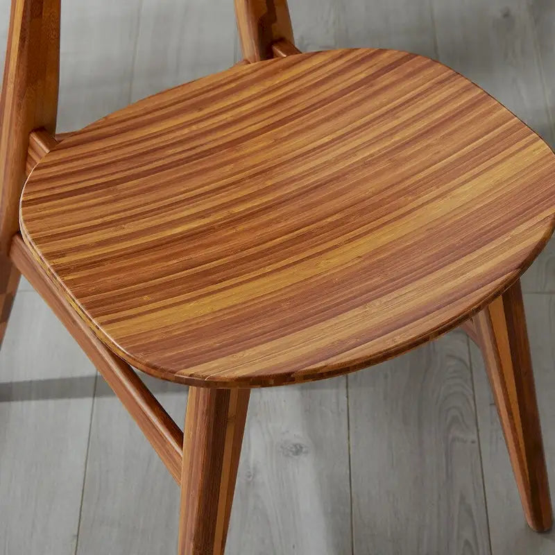 Solid Bamboo Dining Chair - Amber Finish (Set of 2)