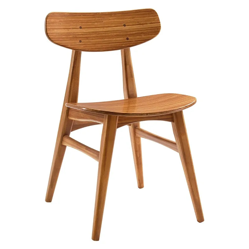 Chaise de salle à manger en bambou massif - finition ambrée (lot de 2)