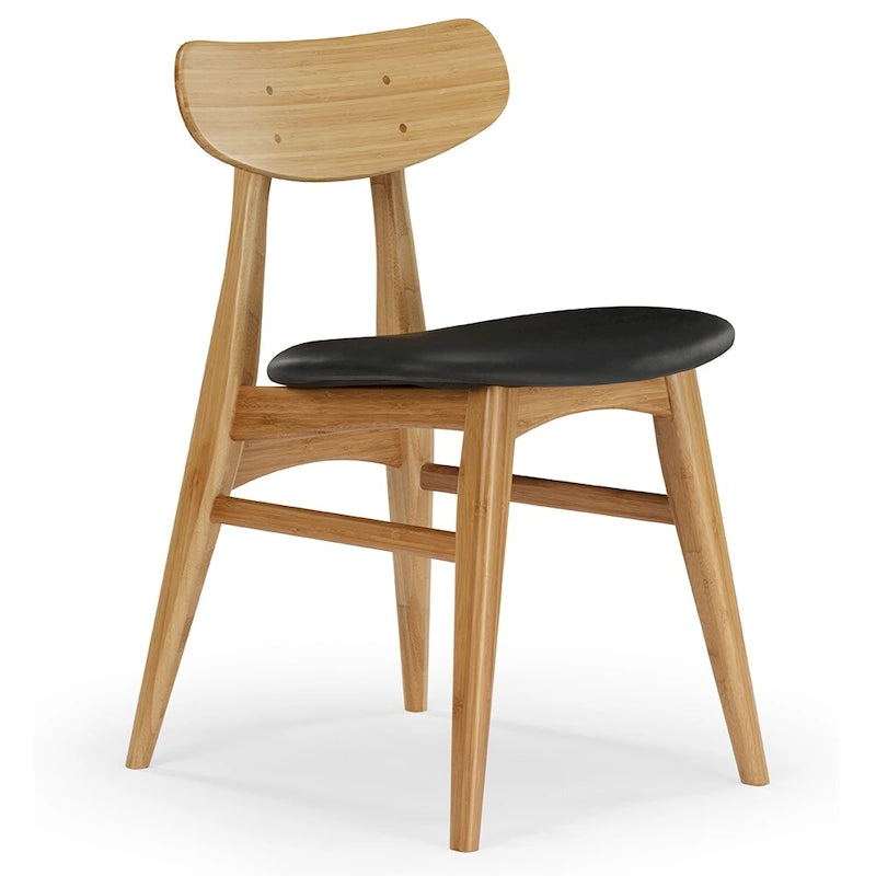 Chaise de salle à manger en bambou massif - finition ambrée (lot de 2)