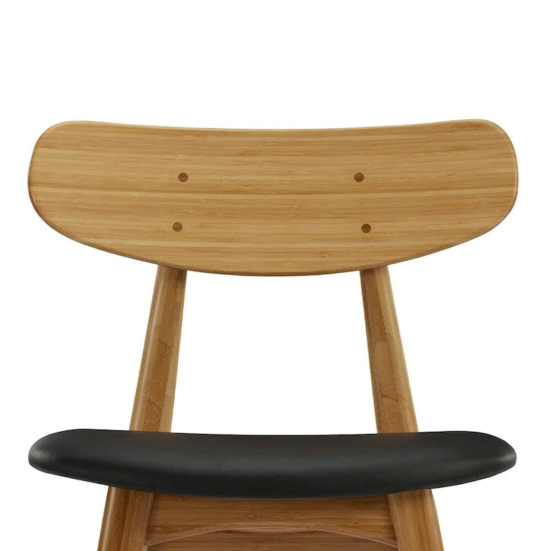 Chaise de salle à manger en bambou massif - finition ambrée (lot de 2)