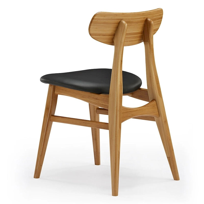 Chaise de salle à manger en bambou massif - finition ambrée (lot de 2)