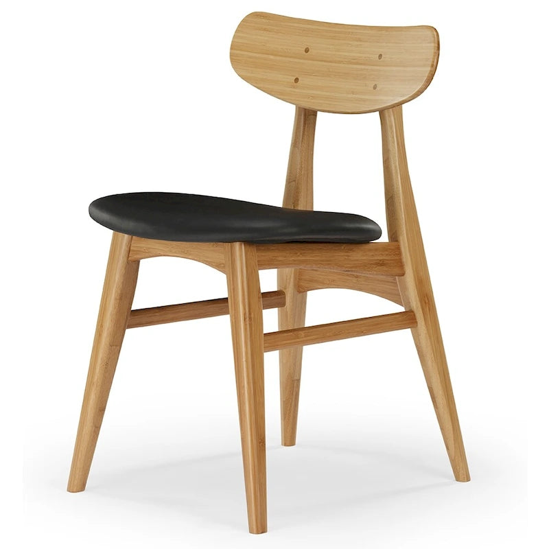 Chaise de salle à manger en bambou massif - finition ambrée (lot de 2)