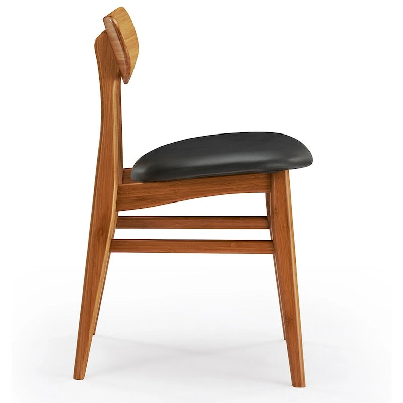 Chaise de salle à manger en bambou massif - finition ambrée (lot de 2)