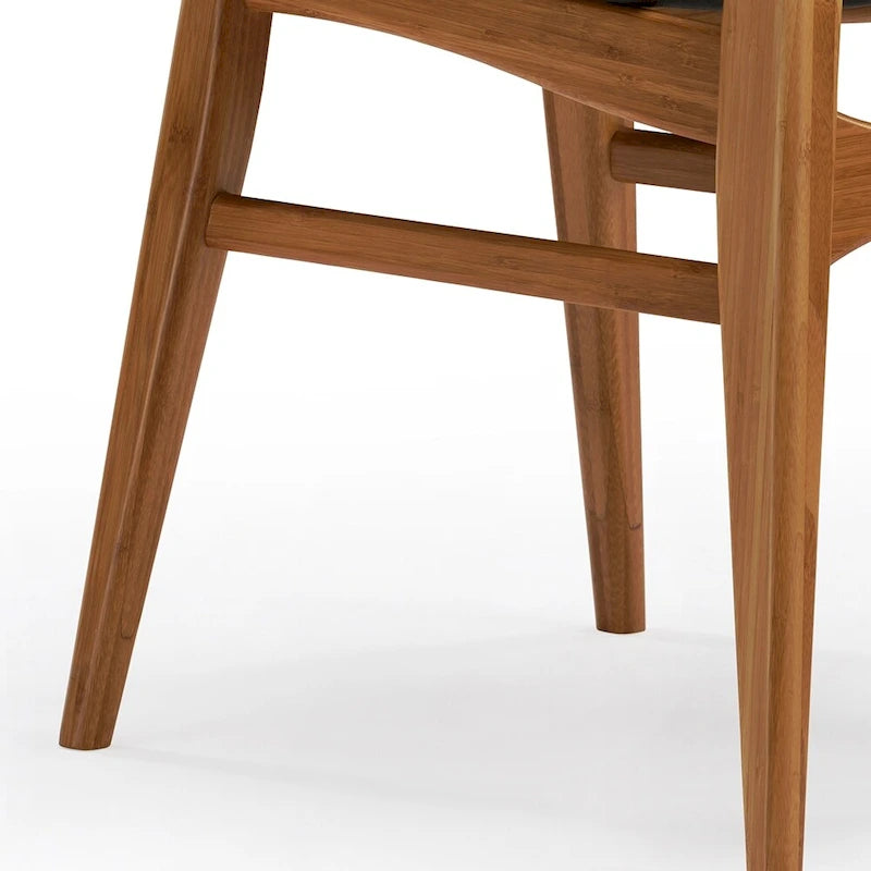 Chaise de salle à manger en bambou massif - finition ambrée (lot de 2)