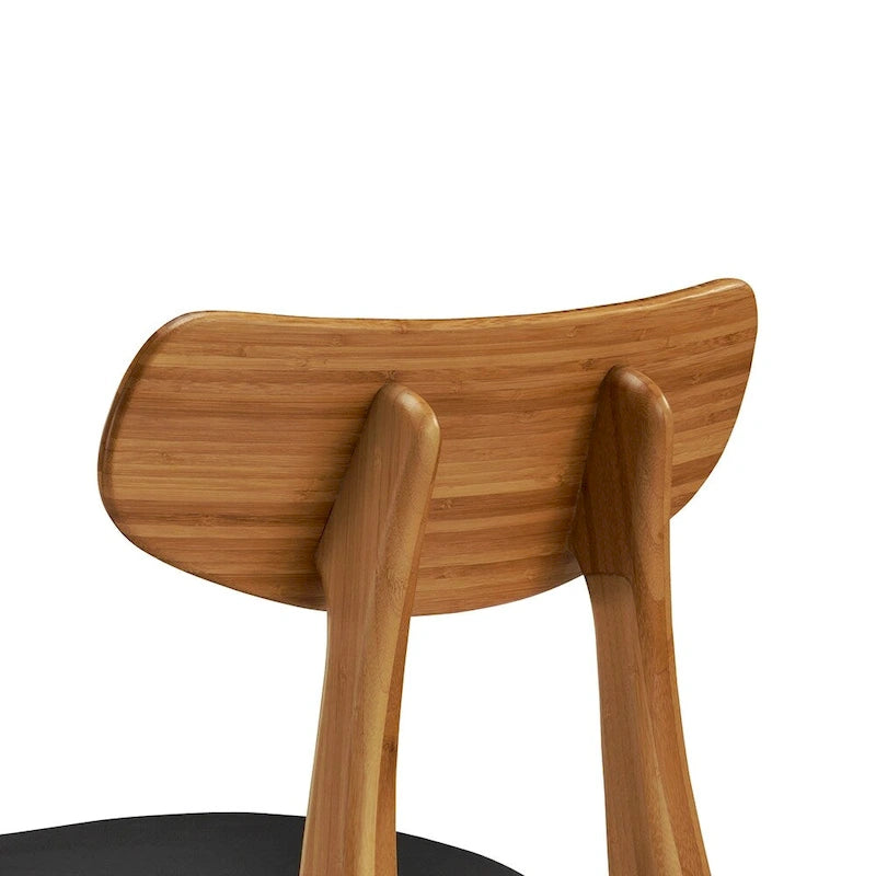 Chaise de salle à manger en bambou massif - finition ambrée (lot de 2)