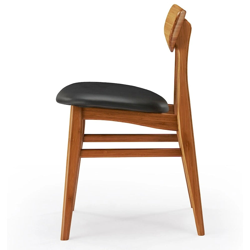 Chaise de salle à manger en bambou massif - finition ambrée (lot de 2)