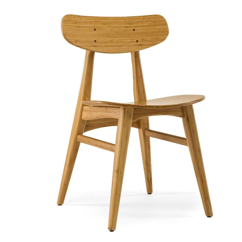 Chaise de salle à manger en bambou massif - finition ambrée (lot de 2)
