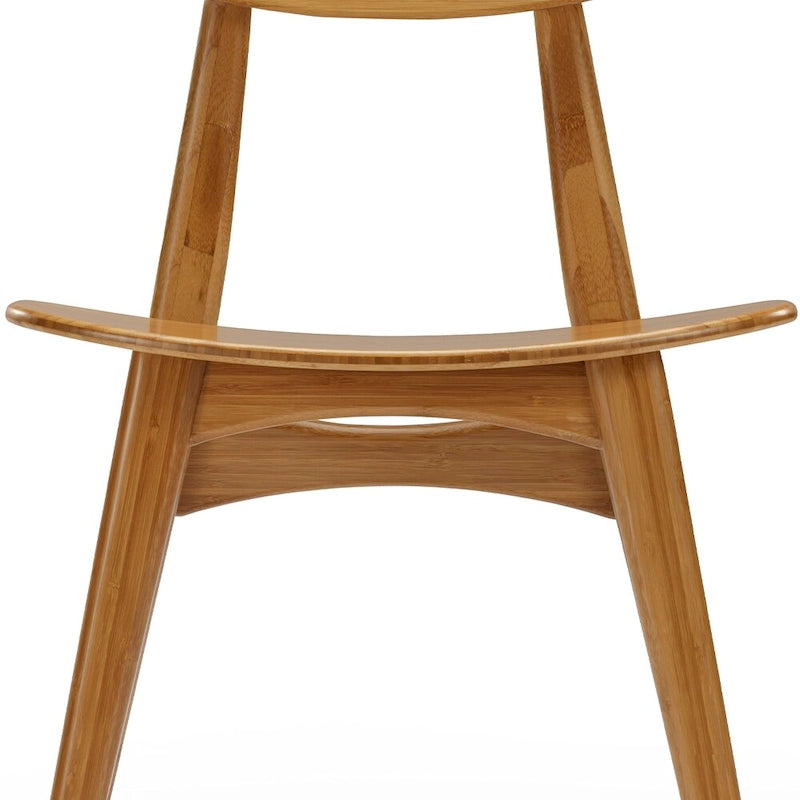 Chaise de salle à manger en bambou massif - finition ambrée (lot de 2)