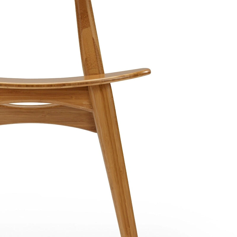 Chaise de salle à manger en bambou massif - finition ambrée (lot de 2)