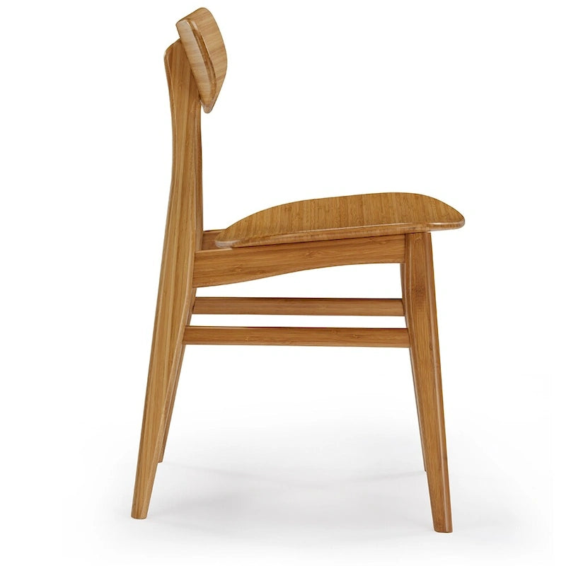 Chaise de salle à manger en bambou massif - finition ambrée (lot de 2)