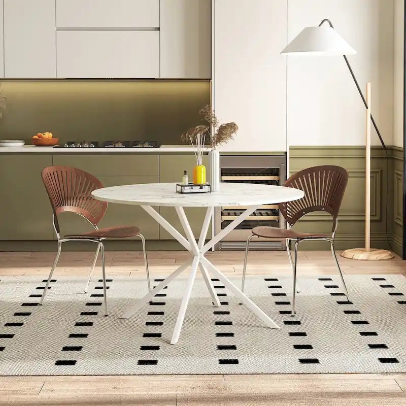 47.24" Modern Cross Leg Round Dining Table