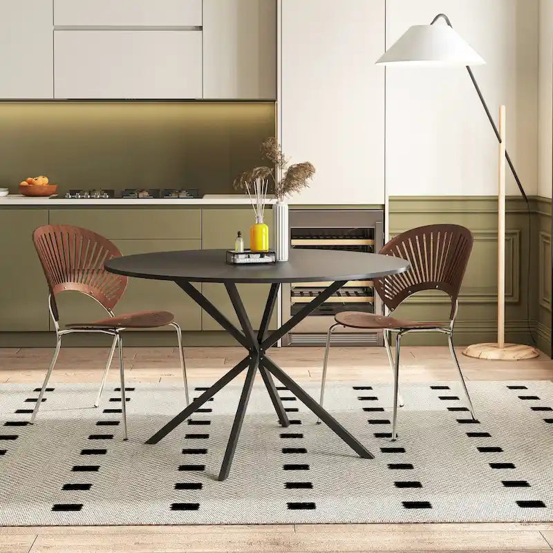 47.24" Modern Cross Leg Round Dining Table