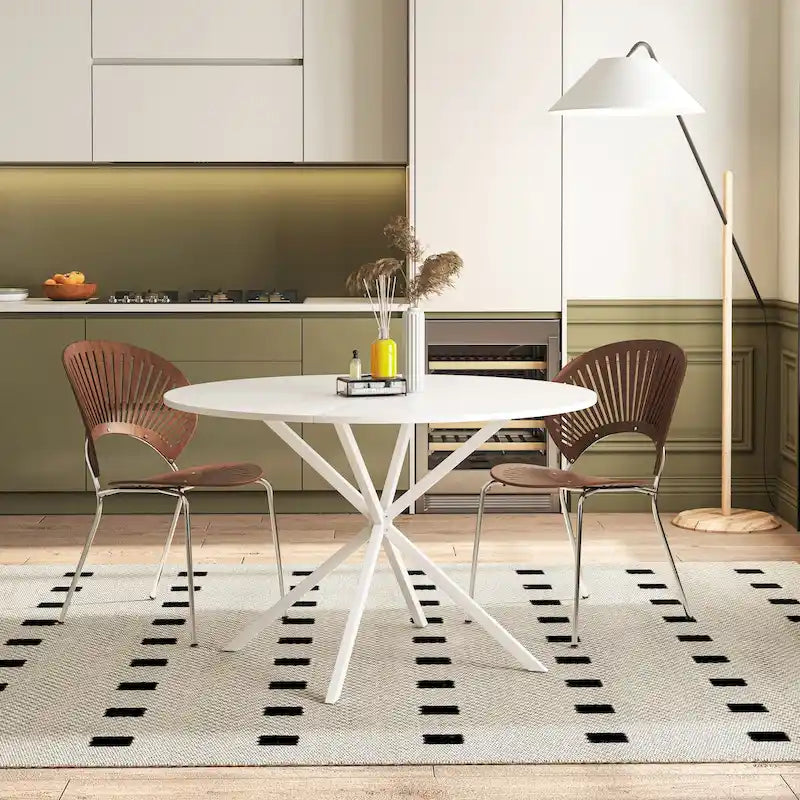 47.24" Modern Cross Leg Round Dining Table
