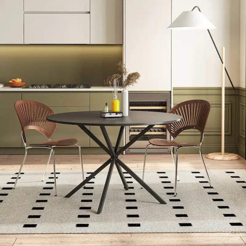 47.24" Modern Cross Leg Round Dining Table