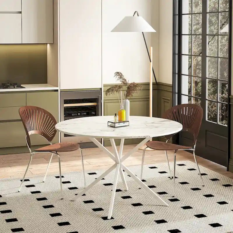 47.24" Modern Cross Leg Round Dining Table