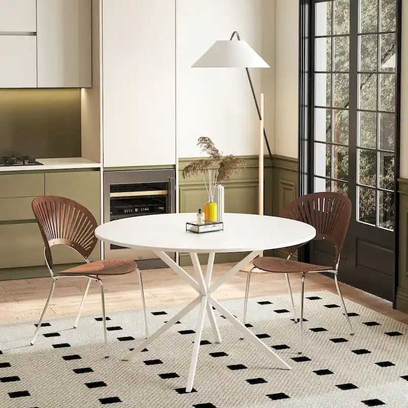47.24" Modern Cross Leg Round Dining Table