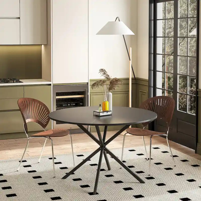 47.24" Modern Cross Leg Round Dining Table