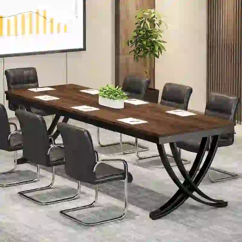 Table de conférence de 6,5 pieds pour 6 à 8 personnes, table de séminaire rectangulaire de 78 pouces de long