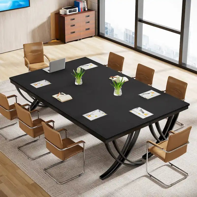 Table de conférence de 6,5 pieds pour 6 à 8 personnes, table de séminaire rectangulaire de 78 pouces de long