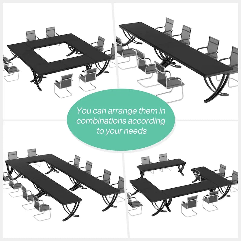 Table de conférence de 6,5 pieds pour 6 à 8 personnes, table de séminaire rectangulaire de 78 pouces de long