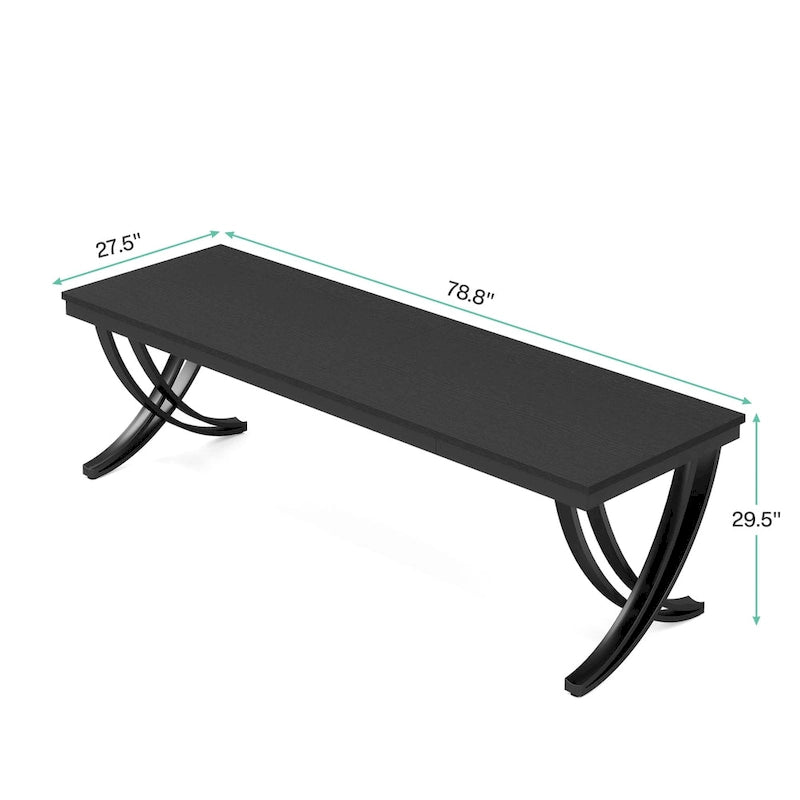 Table de conférence de 6,5 pieds pour 6 à 8 personnes, table de séminaire rectangulaire de 78 pouces de long