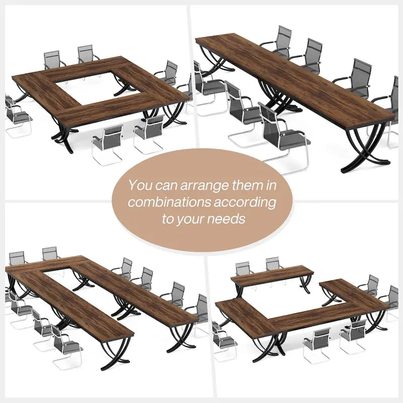 Table de conférence de 6,5 pieds pour 6 à 8 personnes, table de séminaire rectangulaire de 78 pouces de long