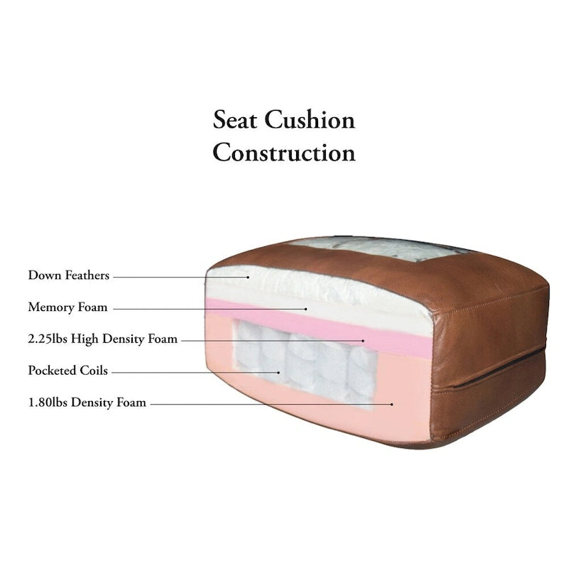 Top-Grain Leather Accent Chair with Pocket Coil Cushions