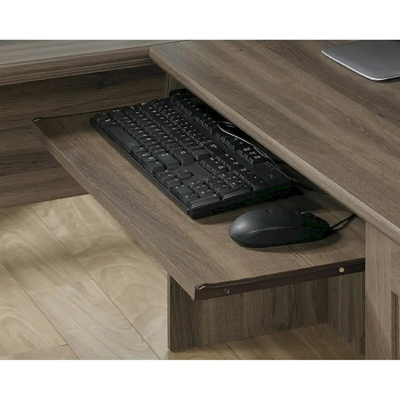 L-förmiger Eckschreibtisch für Führungskräfte - Finish in Salt Oak