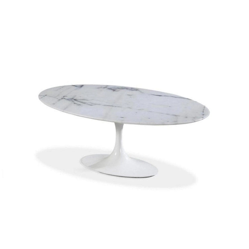 Oval Marble Dining Table Small - White