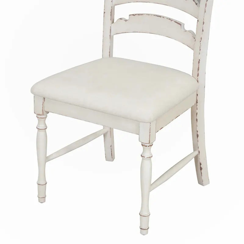 Vintage Traditional 4-Piece Upholstered Dining Chairs, Serrated Dining Backs,Cream