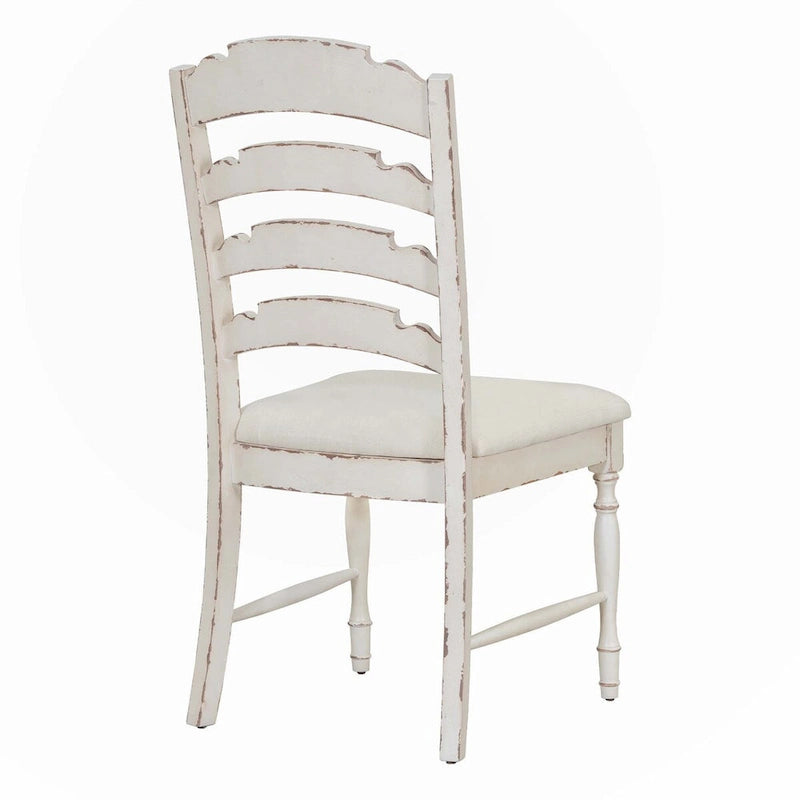 Vintage Traditional 4-Piece Upholstered Dining Chairs, Serrated Dining Backs,Cream