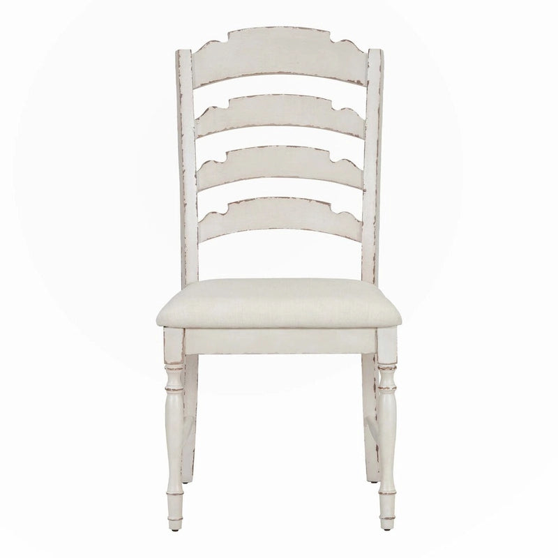 Vintage Traditional 4-Piece Upholstered Dining Chairs, Serrated Dining Backs,Cream