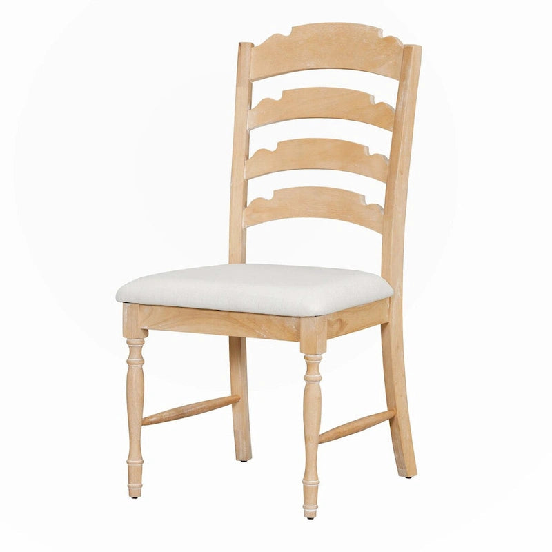Vintage Traditional 4-Piece Upholstered Dining Chairs, Serrated Dining Backs,Cream