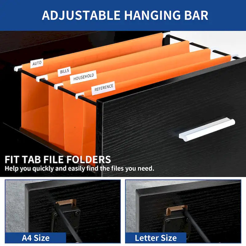 15" Deep Vertical 4-Drawer File Cabinet with Lock - Letter/A4 Size