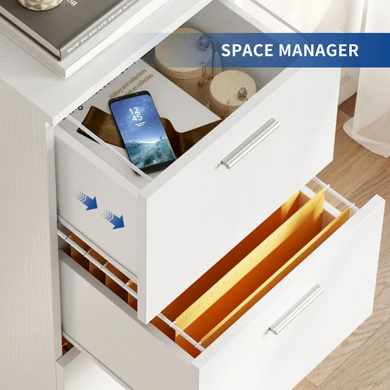15" Deep Vertical 4-Drawer File Cabinet with Lock - Letter/A4 Size